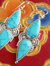 Earrings Bold Sterling Silver and Turquoise Earrings JE514