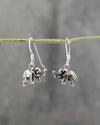 Earrings Default Carved Silver Elephant Earrings je245