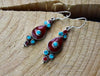 Earrings Default Coral and Turquoise Flower Drop Earrings je250