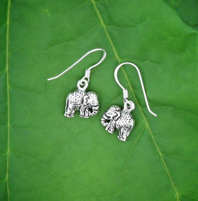 Earrings Default Fancy Silver Elephant Earrings je246