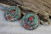 Earrings Default Mosaic Leaf Turquoise Earrings Je291
