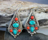 Earrings Default Mountain Top Coral and Turquoise Earrings Je305