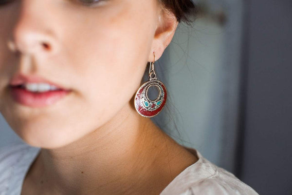 Red Loop Earrings - DharmaShop