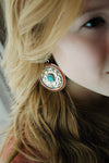 Earrings Default Round Coral and Turquoise Inlaid Tibetan Earrings je138
