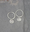 Earrings Default Simple Swirl Hill Tribe Silver Earrings je223