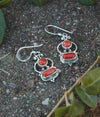 Earrings Default Sterling Silver and Coral Dangle Earrings je167