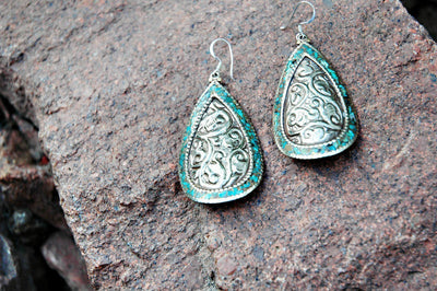 Earrings Default Sterling Silver and Turquoise Earrings je144