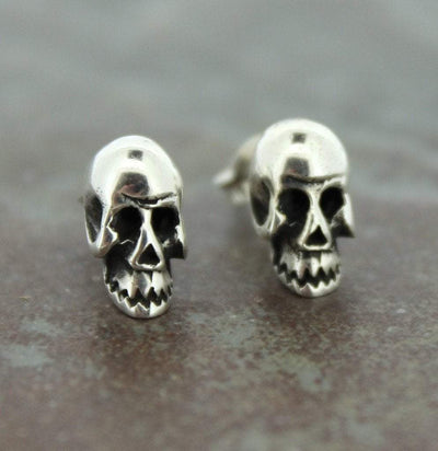 Earrings Default Sterling Silver Skull Post Earrings je198