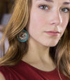 Earrings Default Tibetan Hand-Carved Silver and Turquoise Earrings je127