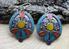 Earrings Default Traditional Multi-Stoned Tibetan Earrings je421