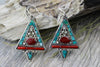 Earrings Default Traditional Tibetan Triangle Earrings je427