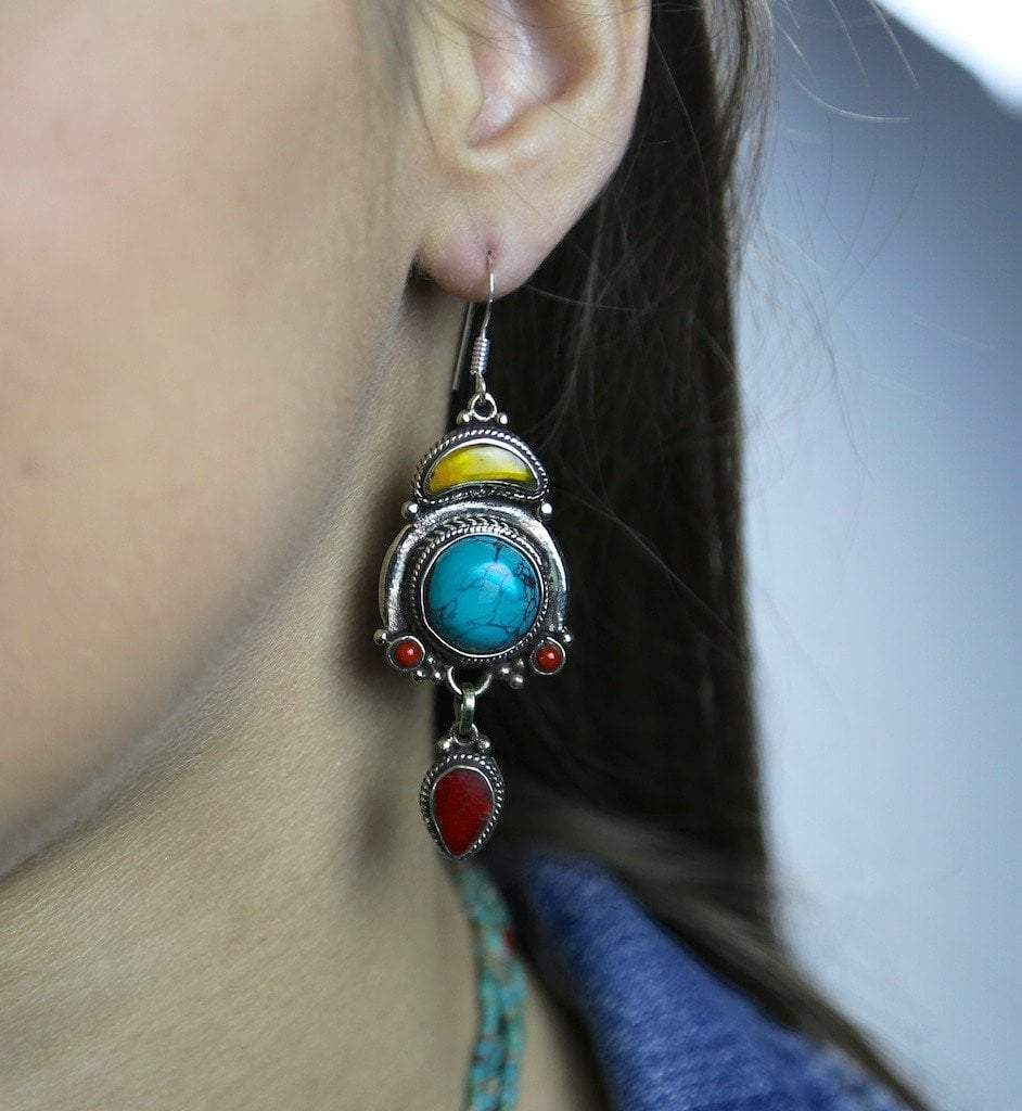 Earrings Default Tri-Color Drop Earrings je210