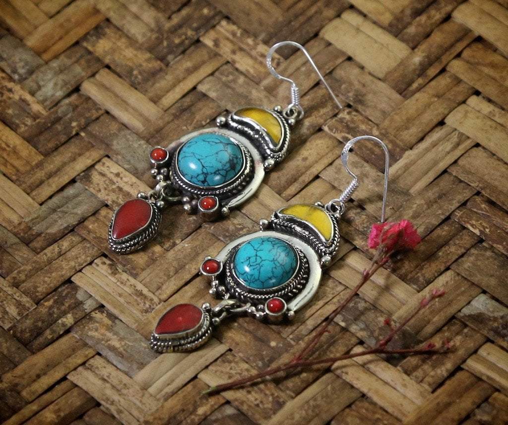 Earrings Default Tri-Color Drop Earrings je210