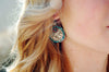 Earrings Default Turquoise and Coral Circle Earrings je166