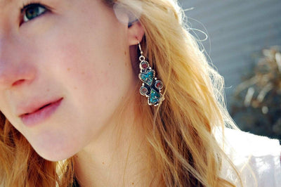 Earrings Default Turquoise and Coral Earrings From Kathmandu je093