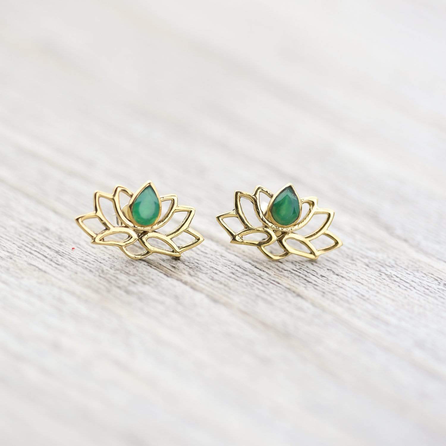 Earrings Emerald Lotus Earrings JE545