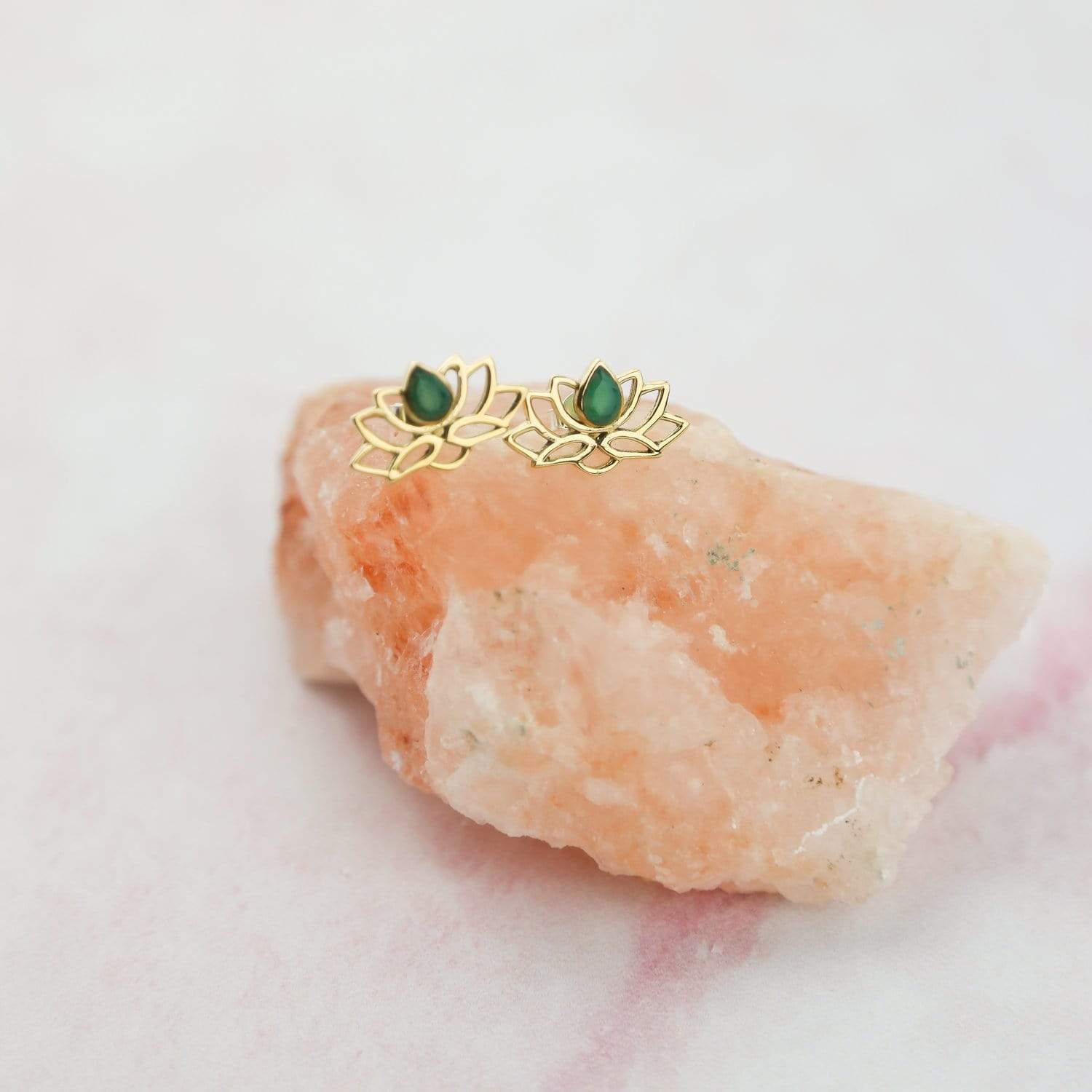 Earrings Emerald Lotus Earrings JE545