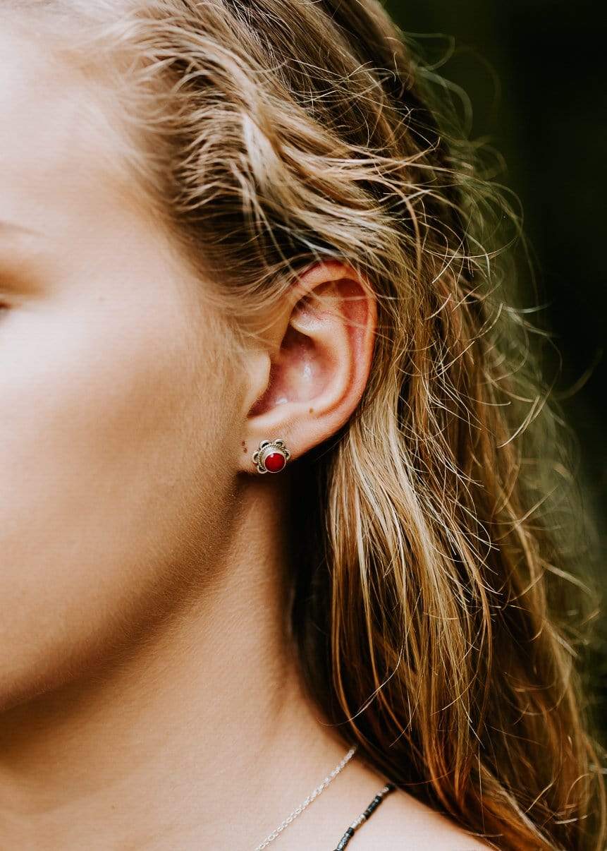 Earrings Floral Antique Coral Earrings JE505