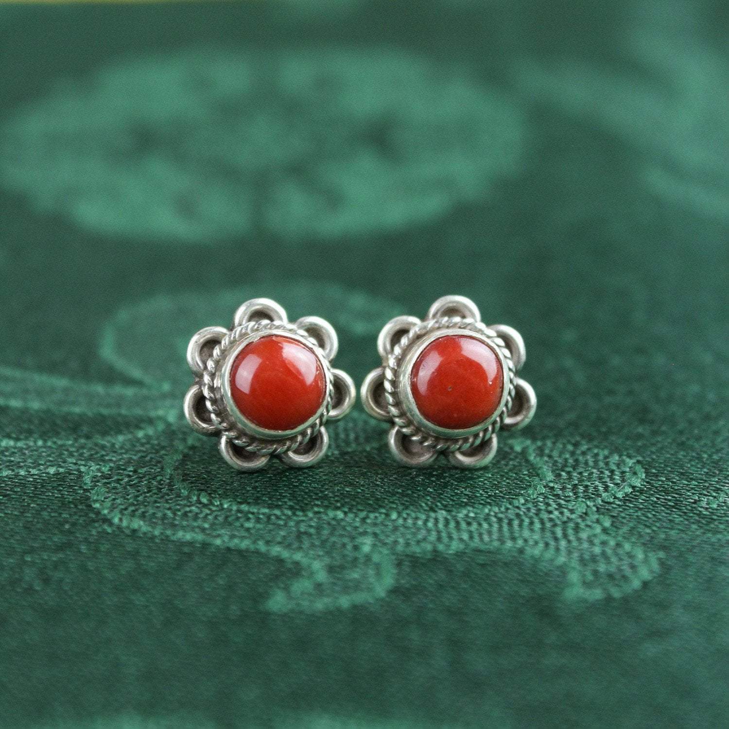 Earrings Floral Antique Coral Earrings JE505