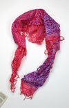 Fabrics,Gifts,New Items,Under 35 Dollars,Scarves Default Cotton Square Tassel Scarf in Pinks scarf008
