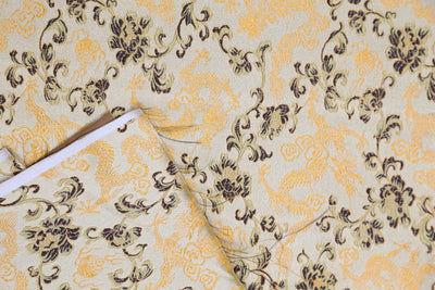 Fabrics Golden Dragon Brocade Fabric by the Yard fy006