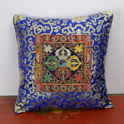 Fabrics,New Items,Mother's Day,Home Default Blue Dorje hand Embroidered Pillow home004