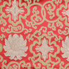 Fabrics Red Lotus Brocade Fabric by the Yard fy007