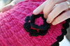 Fabrics,Sale,Tibetan Style Default Handmade Tibetan Wool Pink and Black Hat wo019