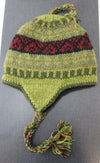 Fabrics,Tibetan Style Default Wool Earflaps Hat in Green wo005