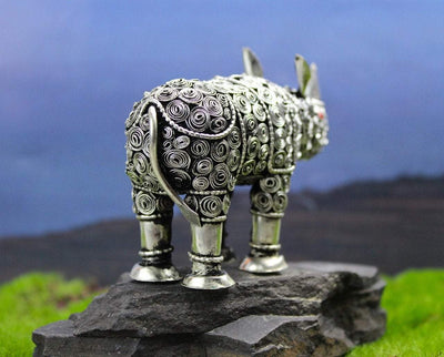 Home Default Handcrafted Metal Rhino home008