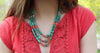 Jewelry Default 3 Strand Turquoise and Silver Tibetan Traditional Necklace jn305