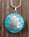 Jewelry Default Silver and Turquoise Ganesh Pendant jp153