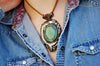 Jewelry Default Turquoise Coral Tibetan Faceted Pendant jp312