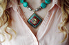 Jewelry Default Turquoise with Silver Pendant jn145