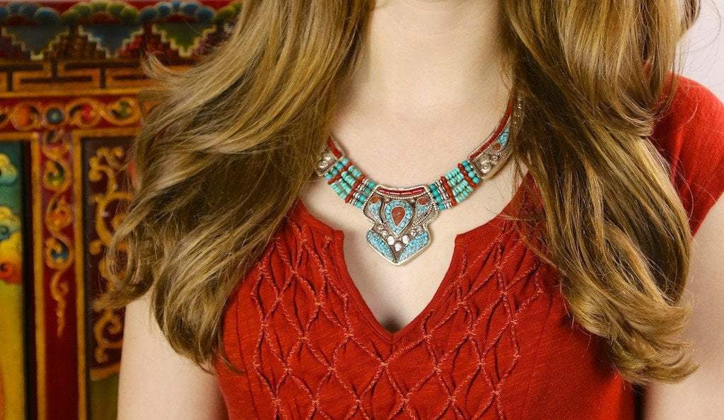 Jewelry Default Vintage Beads Tibetan Traditional Necklace jn315