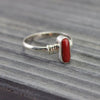 Jewelry,Gifts 6 1/2 Delicate Silver and Coral Ring JR06006.5