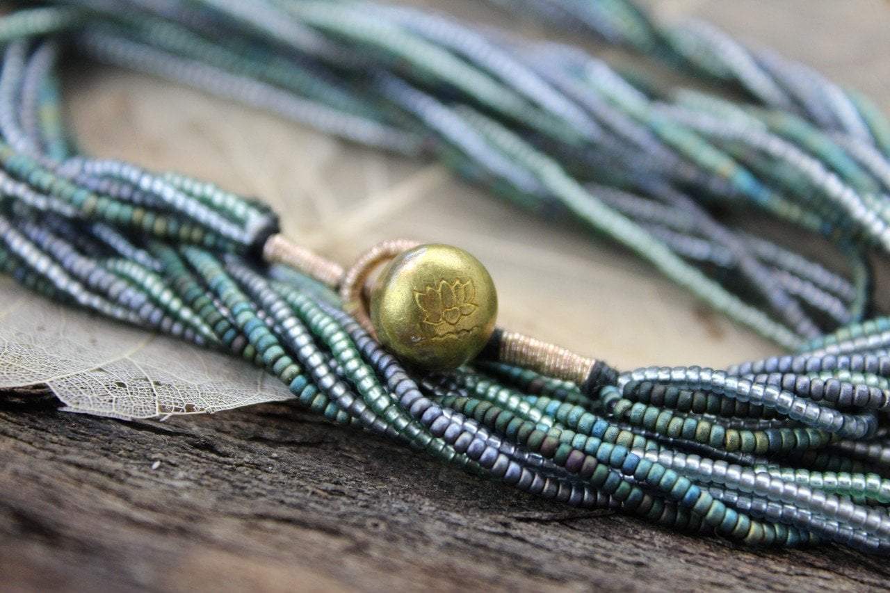 Jewelry,Gifts,New Items,Mother's Day Default Sea-colored Multi Strand Necklace jn348