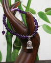 Jewelry,Mala Beads,Gifts,Buddha,Tibetan Style,Mother's Day Default Amethyst Wrist Mala with Buddha wm041
