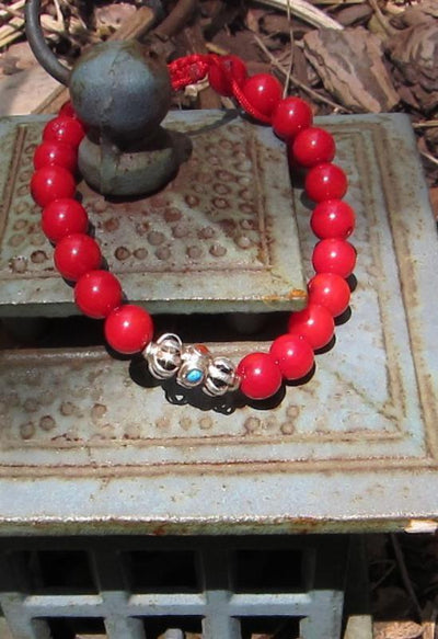 Jewelry,Mala Beads,Tibetan Style,Men's Jewelry Default Coral Dorje Wrist Mala wm046