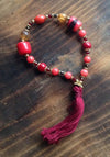 Jewelry,Mala of the Day Default Garnet and Coral Tibetan Bracelet. Wmchristy5