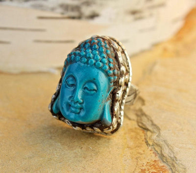 Jewelry,New Items,Buddha Default Hand Carved Buddha Statement Ring jr115
