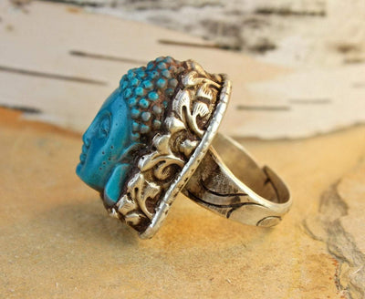 Jewelry,New Items,Buddha Default Hand Carved Buddha Statement Ring jr115