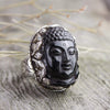 Jewelry,New Items,Buddha Default Onyx Buddha and Silver Statement Ring JR100