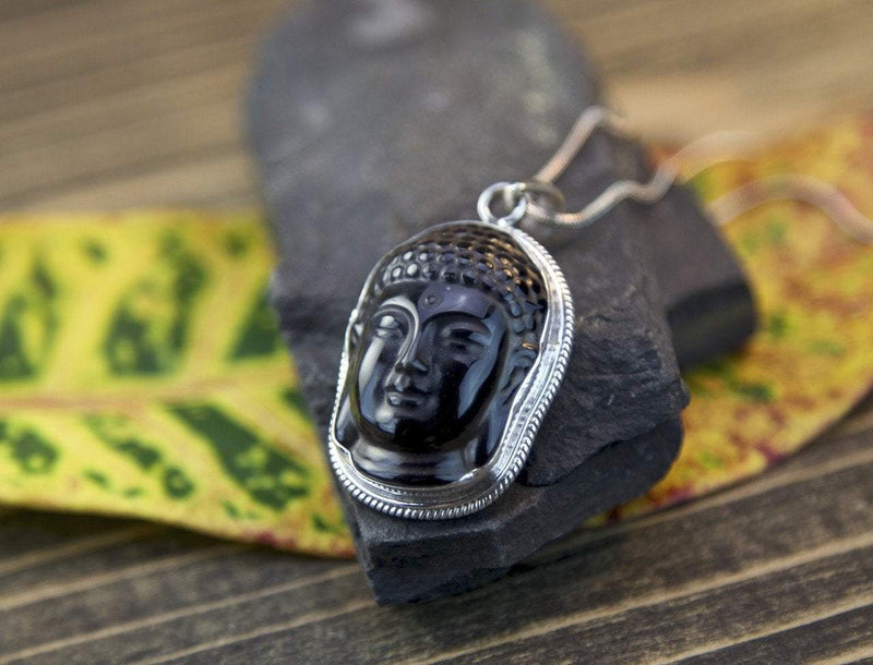 Jewelry,New Items,Buddha Onyx Buddha Head Pendant jpbuddha38
