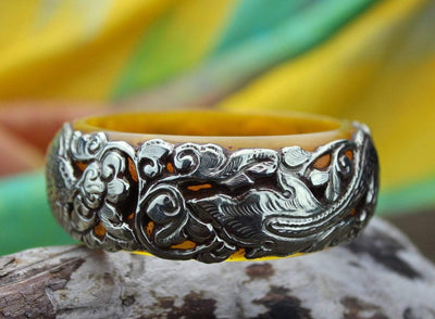 Jewelry,New Items Default Large Tibetan Copal Dragon Bracelet jb166