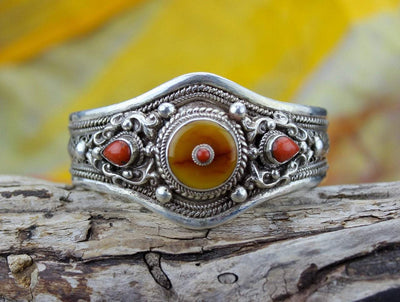 Jewelry,New Items Default Sterling Silver and Amber Cuff Bracelet jb161
