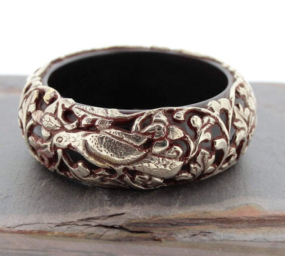 Jewelry,New Items Default Traditional Large Tibetan Copal Silver Bracelet jb118