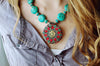 Jewelry,New Items Default Turquoise Round Pendant Necklace jn139