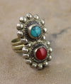 Jewelry,New Items Default Vintage-style Double Stone Brass Adjustable Ring jr039
