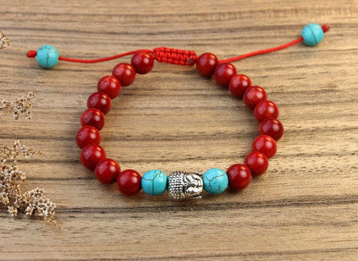 Jewelry,New Items,Gifts,Buddha,Tibetan Style,Women,Turquoise Default Inner Peace Buddha Wrist Mala WM397